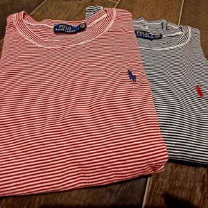 RALPH LAUREN Stripe T-Shirts - L (set of 2)